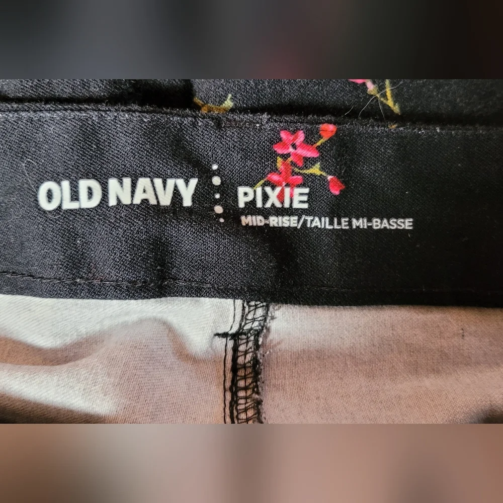 Old Navy Pixie Black Floral Pants